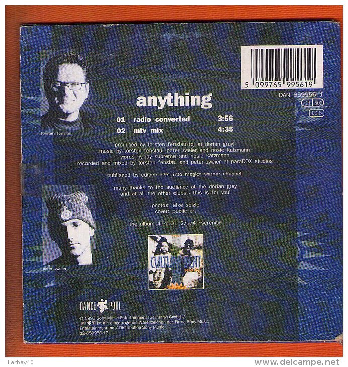 1 Cd 2 Titres Anything Culture Beat - Dance, Techno & House
