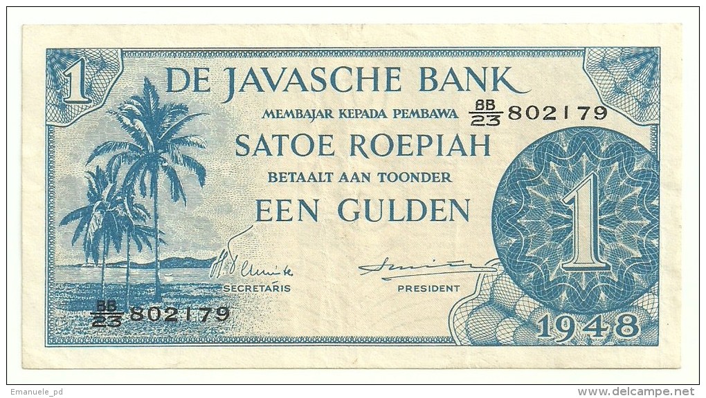 Netherlands Indies 1 Gulden 1948 VF/XF - Other - Asia