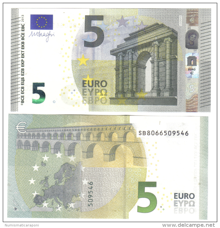 NEW 5 € 2013 ITALIA Italie SERIE SB Mario Draghi FDS UNC DA MAZZETTA Soudoyer S006H5 Cod.€.157 - 5 Euro