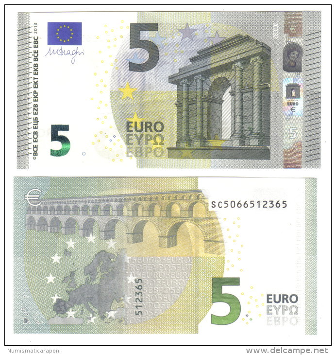 NEW 5 € 2013 ITALIA Italie SERIE Sc Mario Draghi FDS UNC DA MAZZETTA Soudoyer S006E4 Cod.€.159 - 5 Euro