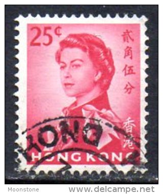 Hong Kong QEII 1966 25c Definitive, Wmk. Sideways, Fine Used - Usati