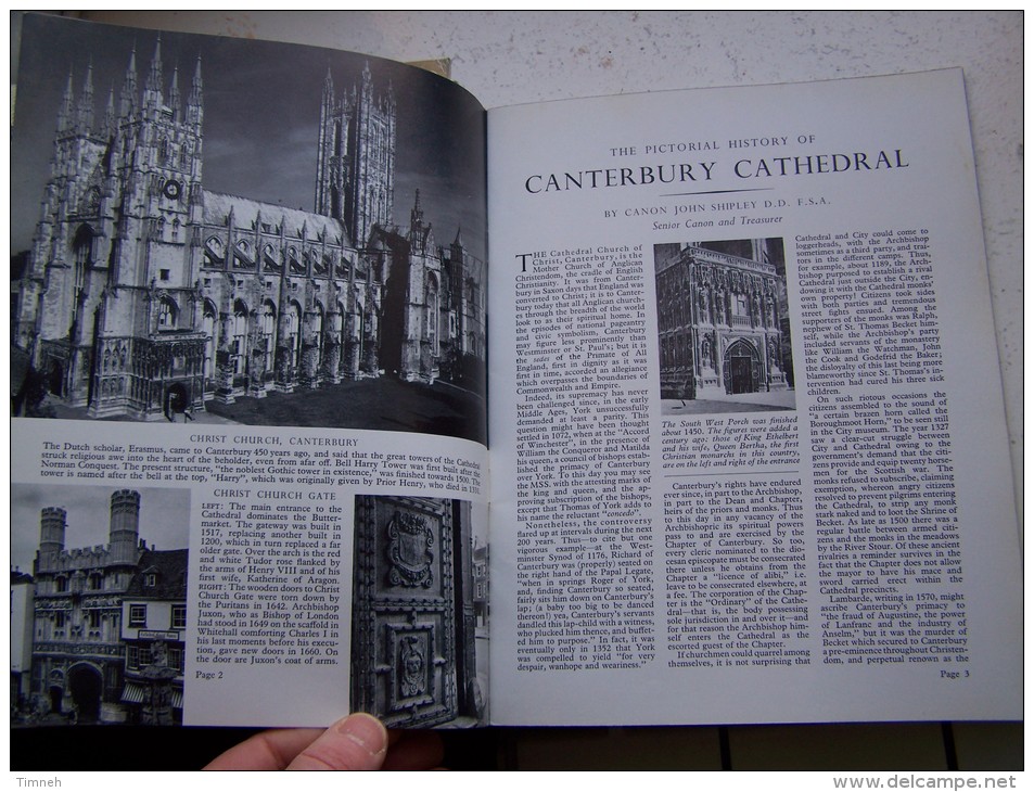 THE PICTORIAL HISTORY OF CANTERBURY CATHEDRAL By CANON JOHN SHIRLEY  PITKIN 1966 Visitor's Guide - Europa