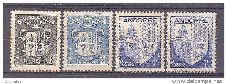 Andorre Yvert 47/8 + 119, Armoiries; Oblitérations Choisies D´époque!!!  Voir Scan - Gebraucht