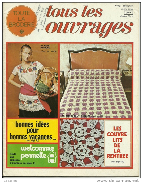 Toute La Broderie, Tous Les Ouvrages 193, Crochet, Rideau, Nappe, Couvre Lits, Set De Table - Bricolage / Technique