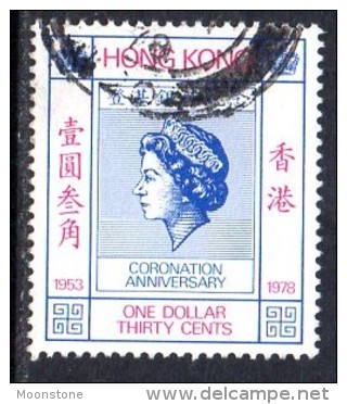 Hong Kong QEII 1978 25th Anniversary Of Coronation $1.30 Value, Fine Used - Ongebruikt