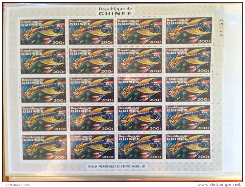Guinée Yv. 456 Feuille Sheet 20 Stamps Dragon Animaux Préhistoriques De L'espace Imaginaires RARE ** MNH - Guinea (1958-...)