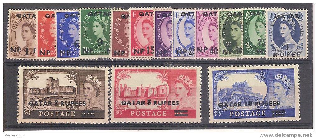 ** 1959 QATAR ELISABETTA ( YVERT 1/15 ) MNH CAT. € 95,00 - Qatar
