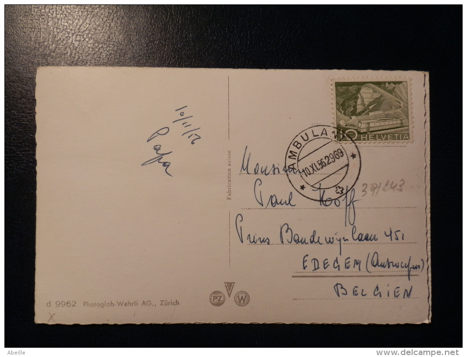 39/243    CP  POUR LA BELG.  1956  CACHET AMBULANT - Storia Postale