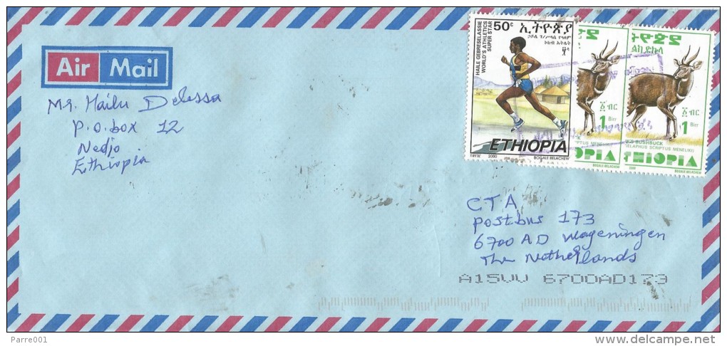 Ethiopia 2005 Nedjo Postal Agent Antilope Haile Gebreselassie Runner Athletics Cover - Ethiopië