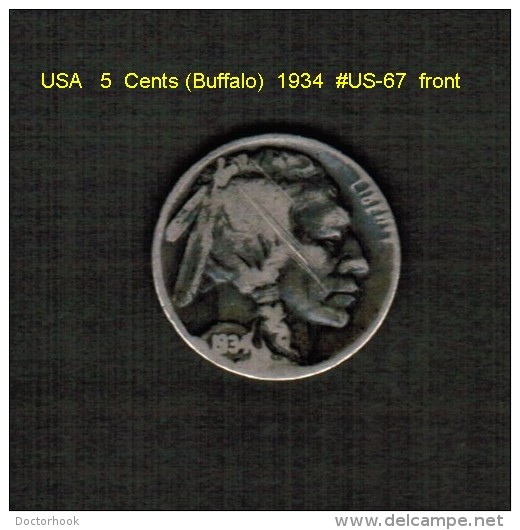 U.S.A.   5  CENTS  (BUFFALO)  1934  (KM # 134) (US-67) - 1913-1938: Buffalo