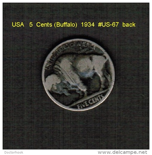 U.S.A.   5  CENTS  (BUFFALO)  1934  (KM # 134) (US-67) - 1913-1938: Buffalo