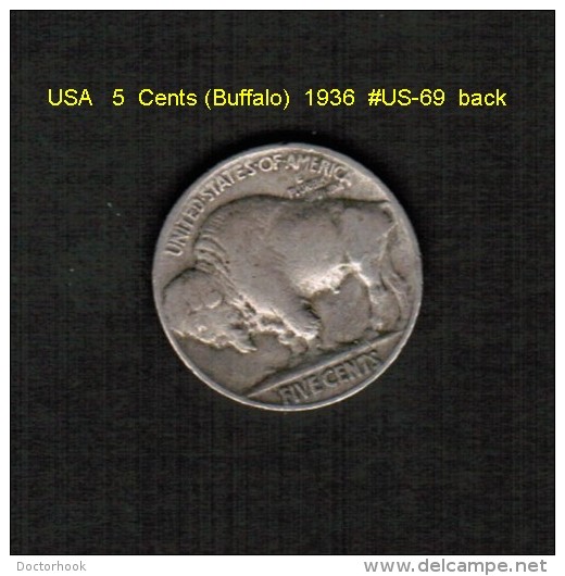 U.S.A.   5  CENTS  (BUFFALO)  1936  (KM # 134) (US-69) - 1913-1938: Buffalo