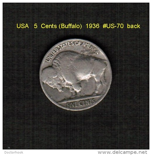 U.S.A.   5  CENTS  (BUFFALO)  1936  (KM # 134) (US-70) - 1913-1938: Buffalo