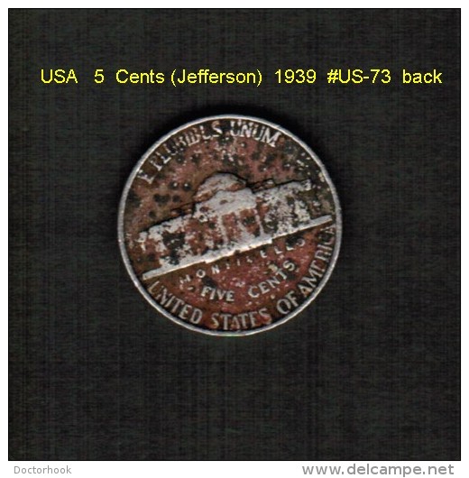 U.S.A.   5  CENTS  (JEFFERSON)  1939  (KM # 192) (US-73) - 1938-…: Jefferson