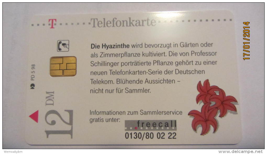 Telefonkarte Der Deutschen Telekom "Hyazinthe-blühende Aussicht" 12 DM, 5/98, Gezeichnet Von Professor Heinz Schillinger - P & PD-Series: Schalterkarten Der Dt. Telekom