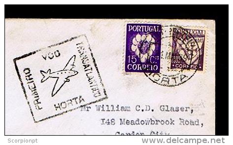 Portugal Azores Horta 1939 Covers 1st Flight Transatlantic Sp2747 - Lettres & Documents