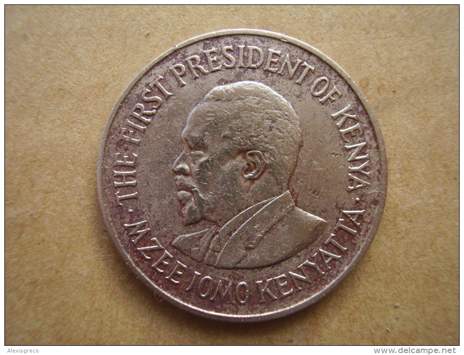 KENYA 1973  ONE SHILLING  KENYATTA Copper-Nickel  USED COIN In FAIR CONDITION. - Kenya