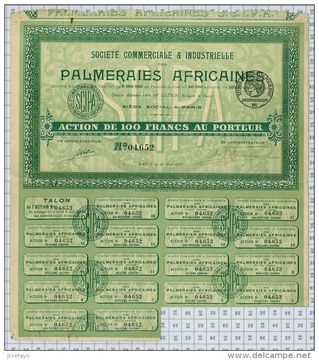 Sté Commerciale Et Industrielle Des Palmeraies Africaines - Agriculture