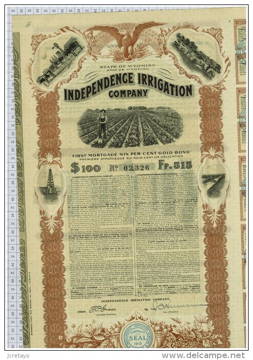 Independence Irrigation Company, State Of Wyoming, Usa - Landbouw