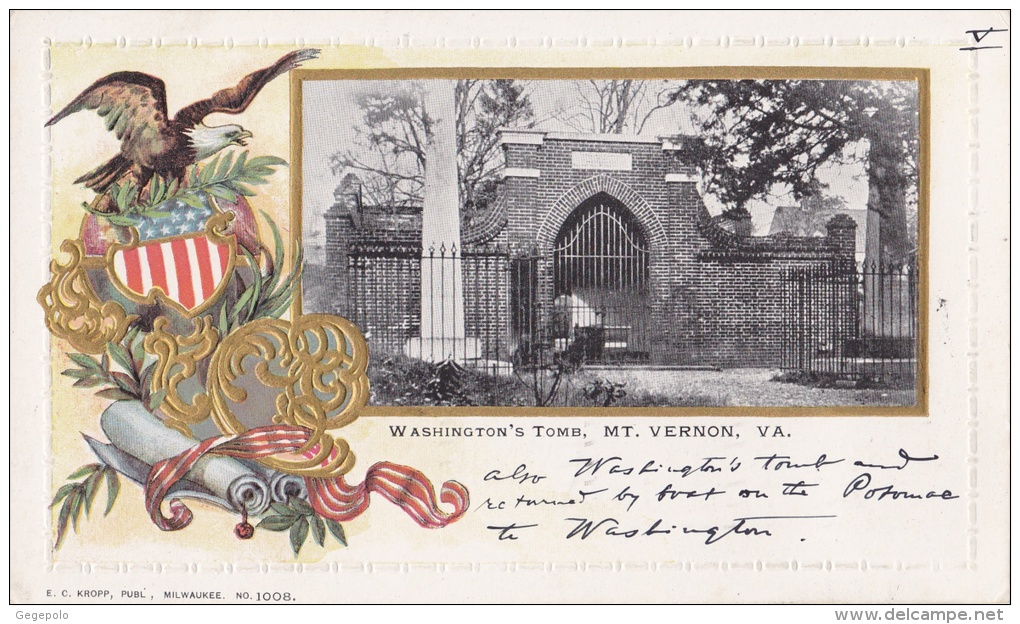 WASHINGTON D.C. - Washington's Tomb , MT.Vernon. VA.  ( Carte  Rare ) - Washington DC