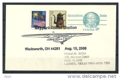 USA. Skypark Glider Station . Wadsworth. Ohio  (sur Entier Postal ) - 2001-10