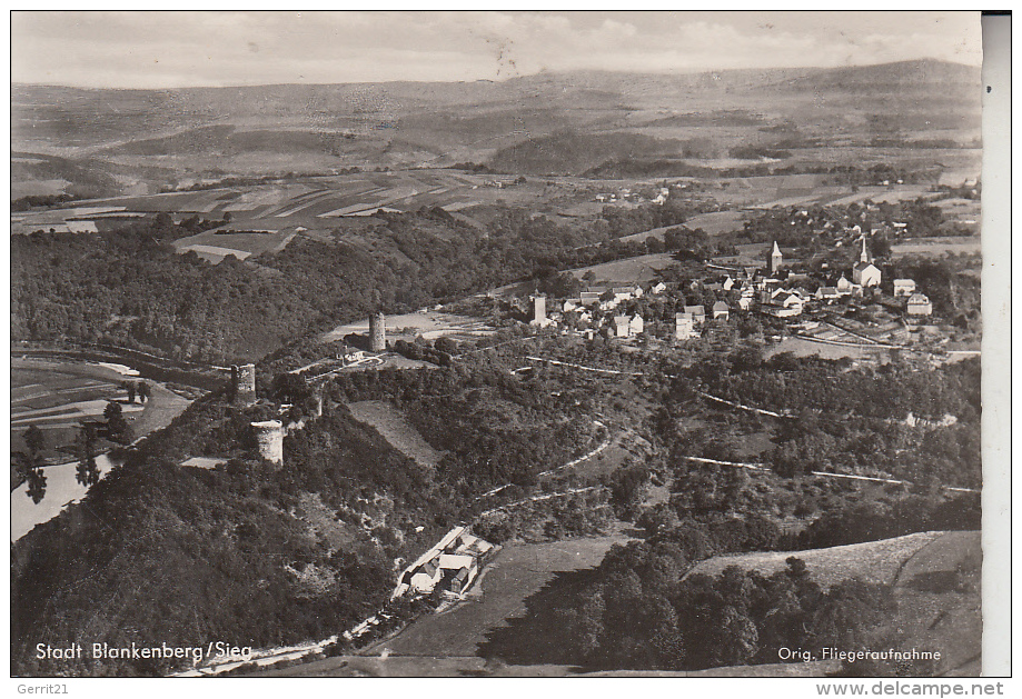 5202 HENNEF - STADT BLANKENBERG, Luftaufnahme, - Hennef