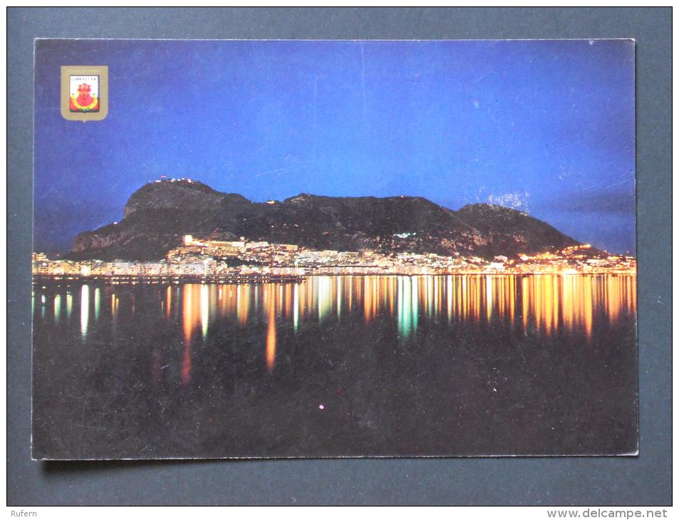 GIBRALTAR        NIGTH VIEW OF ROCK  - 2 Scans  -    (Nº04669) - Gibraltar