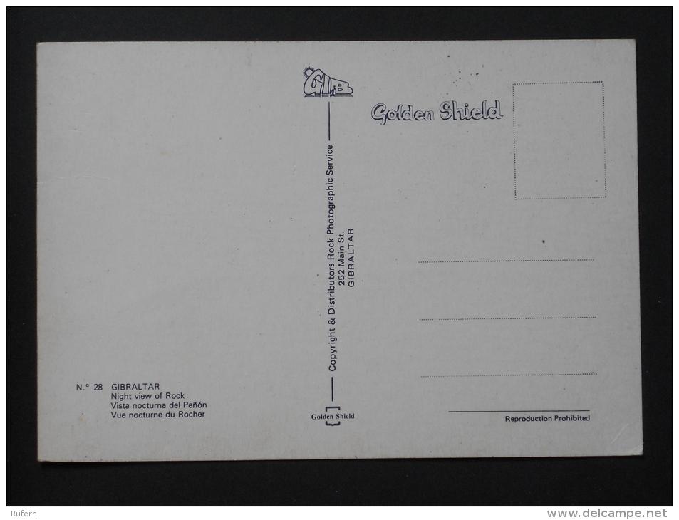 GIBRALTAR        NIGTH VIEW OF ROCK  - 2 Scans  -    (Nº04669) - Gibraltar