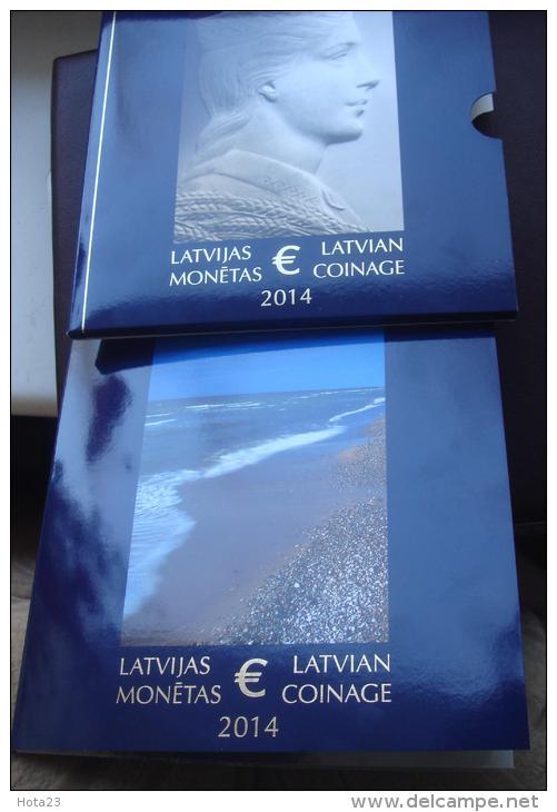 Latvia Lettland Official Coin Set All Coins 2014 Year 1 Cent - 2 Euro In Box BU - Letonia