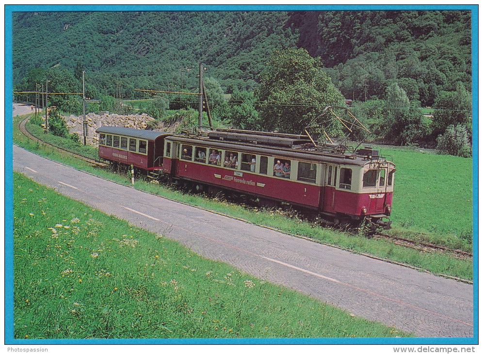 FM Ferrovia Mesolcinese Fra Castione/Bellinzona E Cama Motrice ABe 4/4 (AB) Fra Leggia E Grono - Bahn Railway Train - Trenes