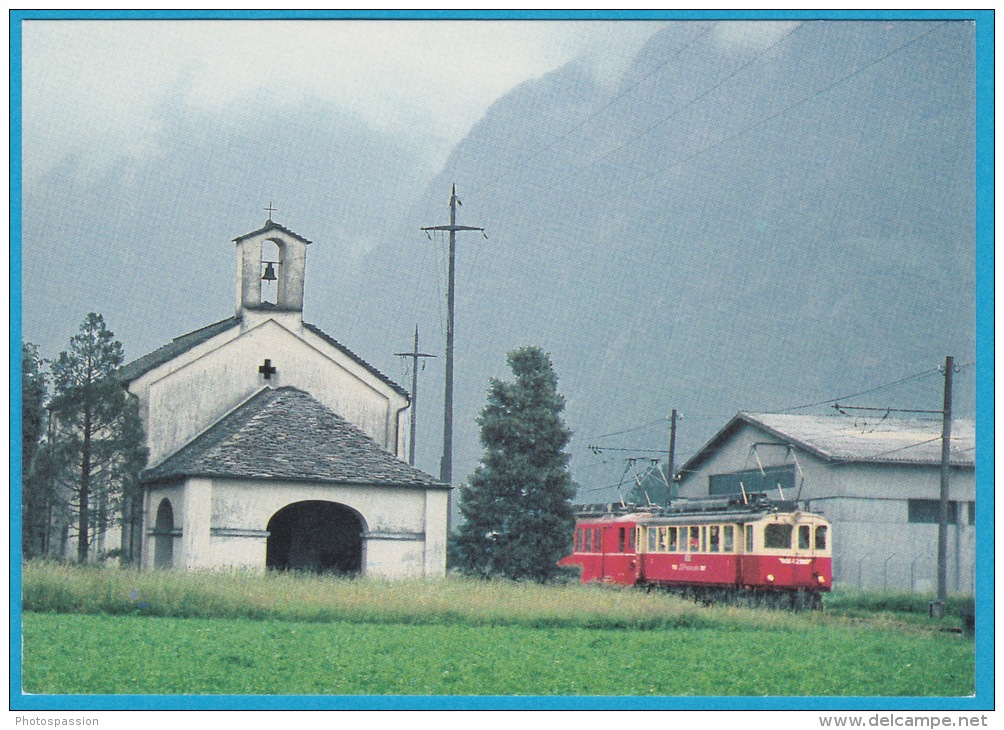 FM Ferrovia Mesolcinese Fra Castione E Cama - AB 4/4 42 (AB) E BDe 4/4 491 (RhB) A San Vittore - Bahn Railway Train - Trains