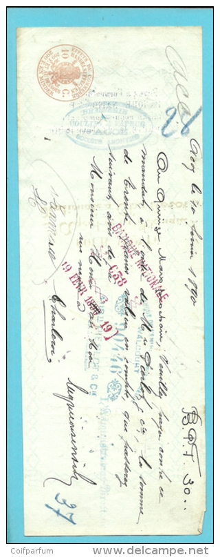 Mandat à L'ordre Met Stempel BRASSERIE & MOULINS à VAPEUR D´ACOZ 1890 (F63) - 1800 – 1899
