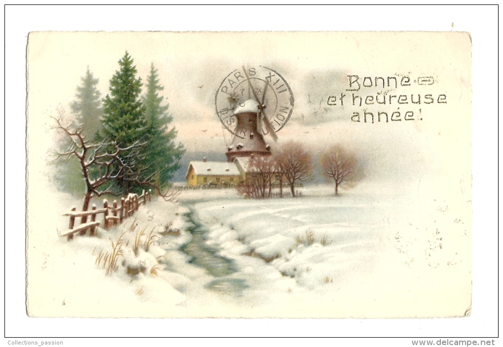 Cp, Nouvel An, Bonne Et Heureuse Année, Voyagée 1935 - New Year