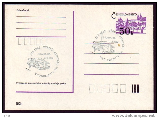 Tschechoslowakei 1992 - Praha - Karte Mit Sonderstempel - Autos