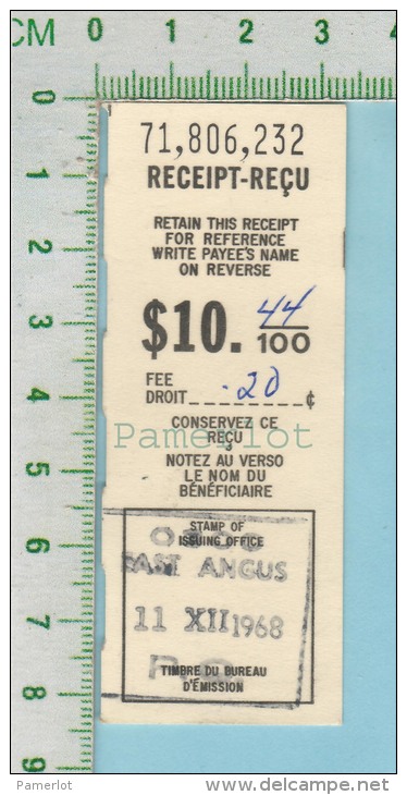 1966 Postal Note ( 10.44 Avec  18 Cents De Taxe , Timbre De East Angus P. Quebec Canada ) - Canadá