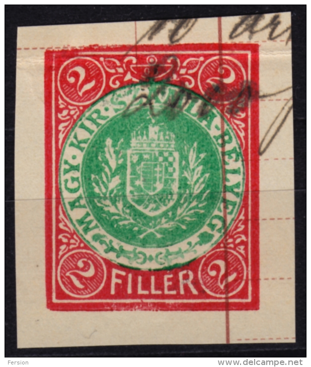 1890's Hungary - FISCAL BILL Tax CUT - Revenue Stamp - Used - Fiscale Zegels