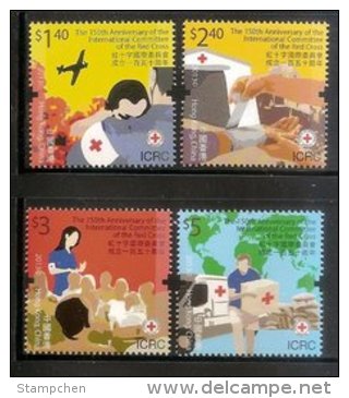 2013 HONG KONG 150th Red Cross Committee Stamps Plane Medicine Car Education Map - Neufs