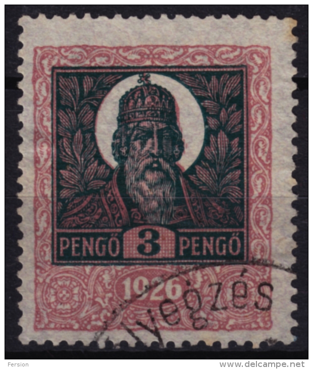 1926 Hungary - Revenue Stamp - 3 P - Used - Fiscale Zegels
