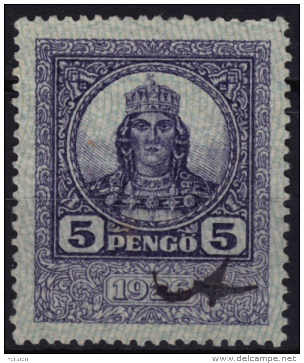 1926 Hungary - Revenue Stamp - 5 P - Used - Fiscale Zegels