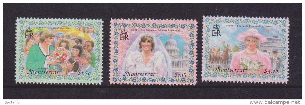 Montserrat 1998 Princess Diana Set 3 MNH - Montserrat