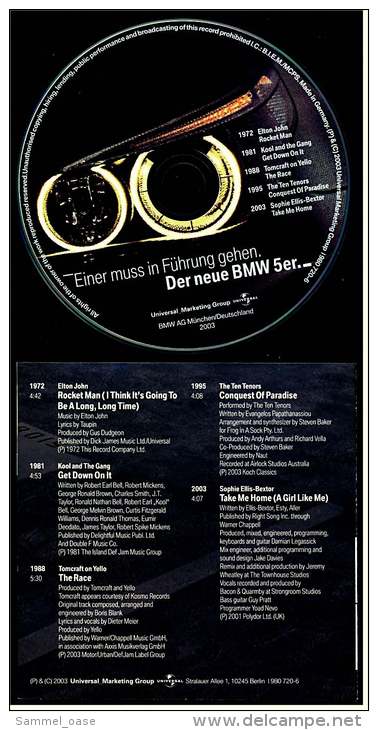 Musik CD -  Einer Muss In Führung Gehen - Der Neue BMW 5er - Nr. 901765 Von 2003 - Disco, Pop