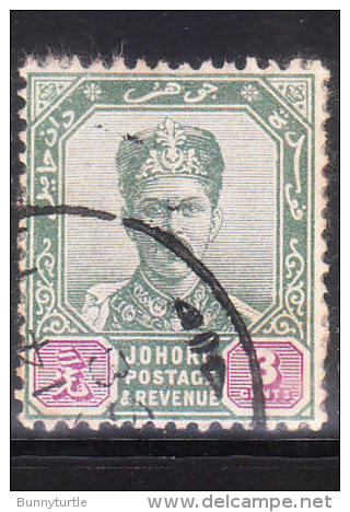 Malaya Johore 1896-99 Sultan Ibrahim 3c Used - Johore