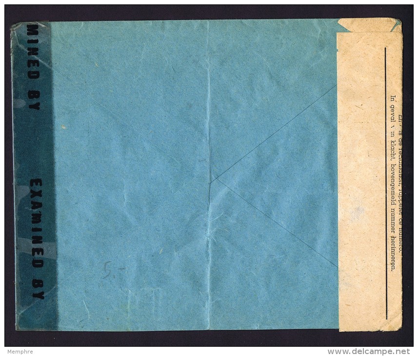 1945 Lettre Double Censure: Belge Et USA  Col Ouvert 1,75fr  COB 642 - 1936-1957 Open Collar