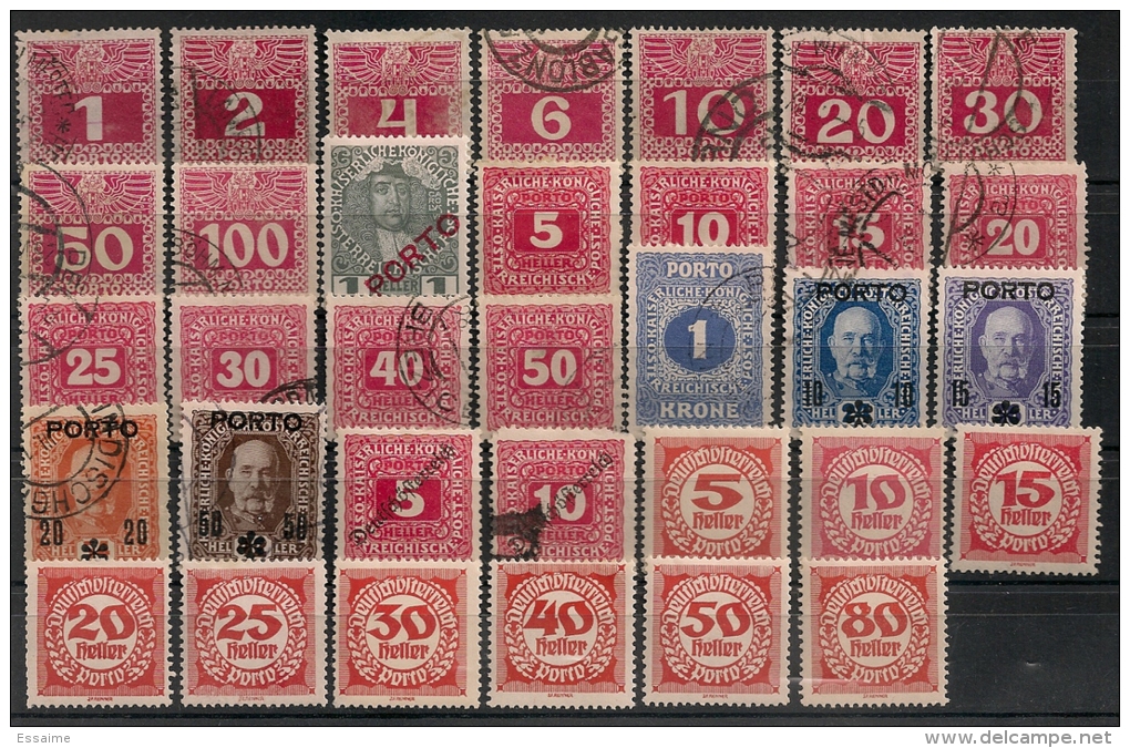 Autriche. Taxe. 1894-1925. Entre N° 4 Et 148A. Oblit. Et Neuf * MH - Oblitérés