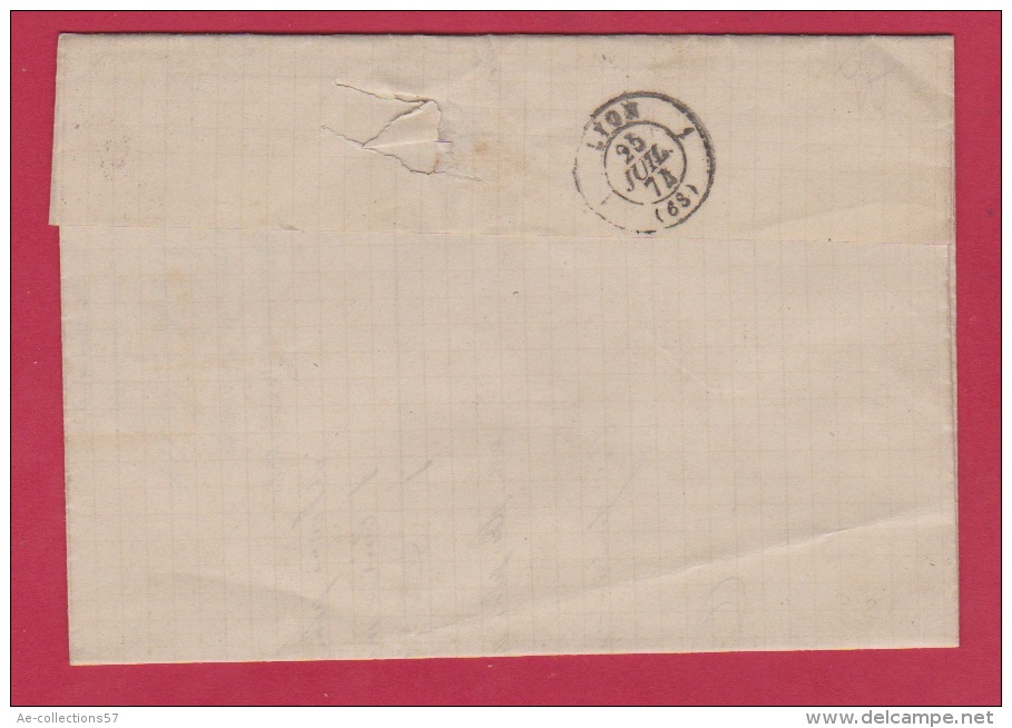 Lettre De St Etienne Pour Lyon  //  24 Juillet 1874 - 1849-1876: Classic Period