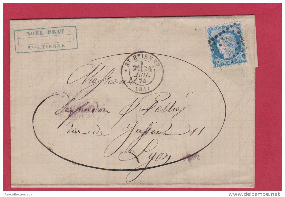 Lettre De St Etienne Pour Lyon  //  24 Juillet 1874 - 1849-1876: Classic Period