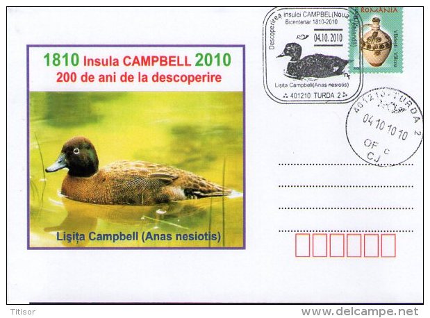 Antarctica Campbell Island - 200 Years. Campbell Duck. Turda 2010. - Events & Commemorations