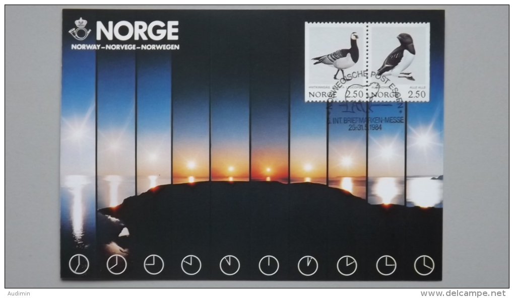 Norwegen 883/4 Yt 1031/4 Maximumkarte MK/MC, SST ESSEN 1984, Vögel - Maximum Cards & Covers