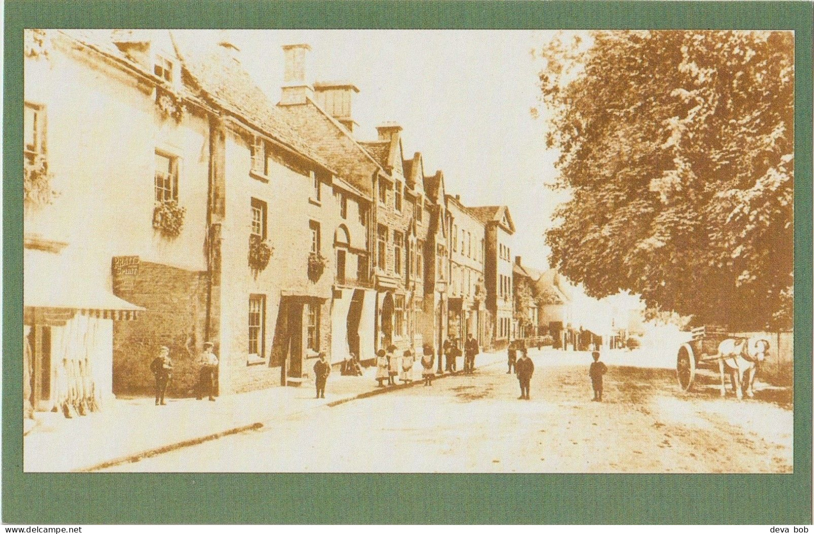Postcard Fairford High Street 1890's Victorian Gloucestershire - Nostalgia Repro - Altri & Non Classificati