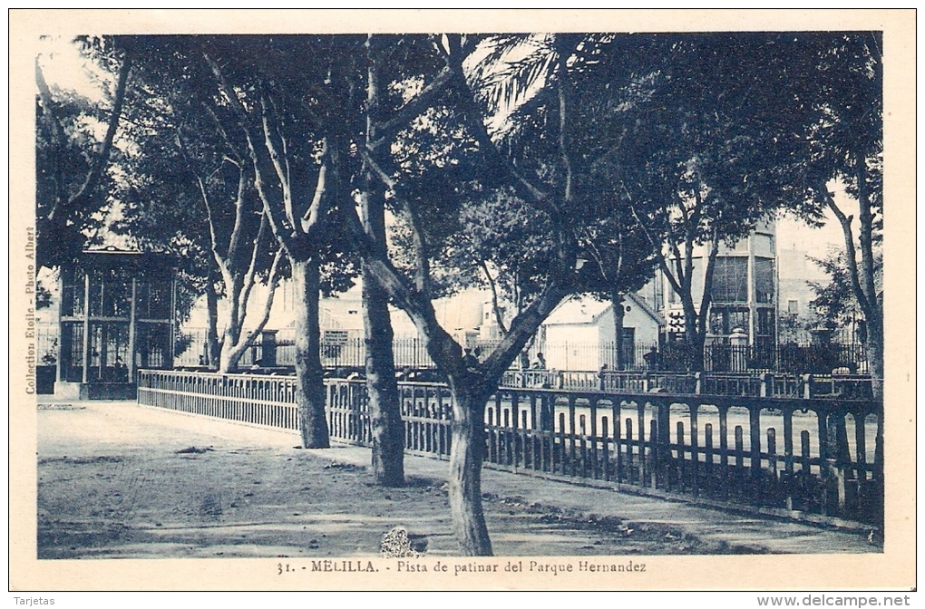 POSTAL DE MELILLA DE LA PISTA DE PATINAR DEL PARQUE HERNANDEZ - Melilla